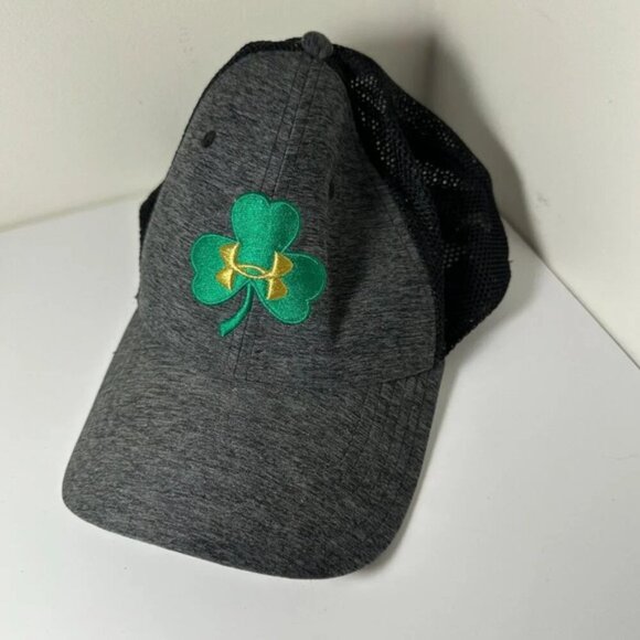 Under Armour Gray and Black Hat with Green and Yellow Logo - Picture 7 of 7